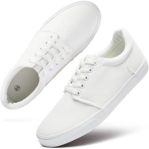 imagehash bubbie Mens Canvas Shoes Classic Mens Canvas Sneakers Low Top Tennis Shoes Lace up Comfortable Skate Casual ShoesWhite