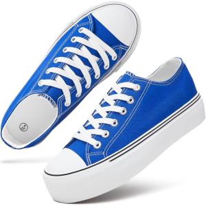 imagehash bubbie Platform Sneakers for Women White Platform Shoes Low Top Tennis Shoes Non Slip Black Fashion Canvas SneakersDark Blue