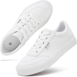 imagehash bubbie White Sneakers for Women Womens White Shoes PU Leather Tennis Shoes Slip on Shoes for WalkingWhite