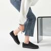 imageWomens Slip on Shoes Canvas Sneakers Loafers Non Slip Shoes Low Top Casual ShoesFull Black