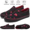 imageWomens Slip on Shoes Canvas Sneakers Loafers Non Slip Shoes Low Top Casual ShoesFull Blackred