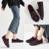 imageWomens Slip on Shoes Canvas Sneakers Loafers Non Slip Shoes Low Top Casual ShoesFull Blackred