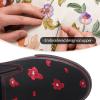 imageWomens Slip on Shoes Canvas Sneakers Loafers Non Slip Shoes Low Top Casual ShoesFull Blackred