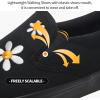 imageWomens Slip on Shoes Canvas Sneakers Loafers Non Slip Shoes Low Top Casual ShoesFull Blackwhite