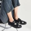 imageWomens Slip on Shoes Canvas Sneakers Loafers Non Slip Shoes Low Top Casual ShoesFull Blackwhite