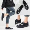imageWomens Slip on Shoes Canvas Sneakers Loafers Non Slip Shoes Low Top Casual ShoesFull Blackwhite