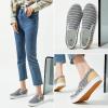 imageWomens Slip on Shoes Canvas Sneakers Loafers Non Slip Shoes Low Top Casual ShoesGray Stripe