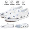 imageWomens Slip on Shoes Canvas Sneakers Loafers Non Slip Shoes Low Top Casual ShoesWhiteblue