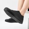 imageWomens Slip on Shoes PU Leather Slip on Sneaker Fashion White Tennis Shoes Low Top Black Casual ShoesFull Black