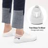 imageWomens Slip on Shoes PU Leather Slip on Sneaker Fashion White Tennis Shoes Low Top Black Casual ShoesWhite