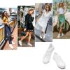imageWomens Slip on Shoes PU Leather Slip on Sneaker Fashion White Tennis Shoes Low Top Black Casual ShoesWhite