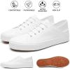 imageWomens Slip on Shoes PU Leather Slip on Sneaker Fashion White Tennis Shoes Low Top Black Casual ShoesWhite