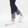 imageWomens Slip on Shoes PU Leather Slip on Sneaker Fashion White Tennis Shoes Low Top Black Casual ShoesWhite