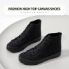 imagehash bubbie Unisex Canvas High top Sneakers Womens Classic Fashion High Tops Canvas Shoes Casual Tennis Shoes for MenFull Black