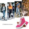 imagehash bubbie Unisex Canvas High top Sneakers Womens Classic Fashion High Tops Canvas Shoes Casual Tennis Shoes for MenPink