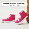 imagehash bubbie Unisex Canvas High top Sneakers Womens Classic Fashion High Tops Canvas Shoes Casual Tennis Shoes for MenPink