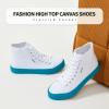 imagehash bubbie Unisex Canvas High top Sneakers Womens Classic Fashion High Tops Canvas Shoes Casual Tennis Shoes for MenWhite Blue