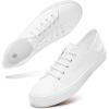 imageWomens Slip on Shoes PU Leather Slip on Sneaker Fashion White Tennis Shoes Low Top Black Casual ShoesWhite