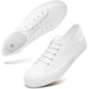 imageWomens Slip on Shoes PU Leather Slip on Sneaker Fashion White Tennis Shoes Low Top Black Casual ShoesWhite