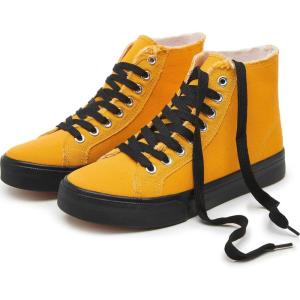 imagehash bubbie Unisex Canvas High top Sneakers Womens Classic Fashion High Tops Canvas Shoes Casual Tennis Shoes for MenOrange Yellow