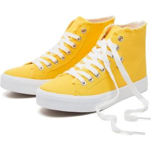imagehash bubbie Unisex Canvas High top Sneakers Womens Classic Fashion High Tops Canvas Shoes Casual Tennis Shoes for MenYellow