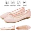 imagehash bubbie Womens Flats Shoes Ballet Flats Womens Knit Mesh Washable Dress Shoes Comfortable Slip on Loafers for Women Breathable Business Casual ShoesPink