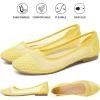 imagehash bubbie Womens Flats Shoes Ballet Flats Womens Knit Mesh Washable Dress Shoes Comfortable Slip on Loafers for Women Breathable Business Casual ShoesYellow