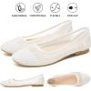 imagehash bubbie Womens Flats Shoes Ballet Flats Womens Knit Mesh Washable Dress Shoes Comfortable Slip on Loafers for Women Breathable Business Casual ShoesWhite