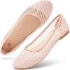 imagehash bubbie Womens Flats Shoes Ballet Flats Womens Knit Mesh Washable Dress Shoes Comfortable Slip on Loafers for Women Breathable Business Casual ShoesPink