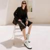 imagehash bubbie Womens High top Sneakers Lace up PU Leather Fashion Shoes Black Boots Fuzzy Ankle Booties with ZipperWhite