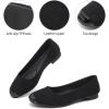 imagehash bubbie Womens Flats Shoes Ballet Flats Womens Round Toe Memory Foam Comfortable Dress Shoes Faux Suede Slip on Loafers for WomenBlack