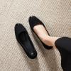 imagehash bubbie Womens Flats Shoes Ballet Flats Womens Round Toe Memory Foam Comfortable Dress Shoes Faux Suede Slip on Loafers for WomenBlack
