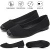 imagehash bubbie Womens Flats Shoes Ballet Flats Womens Round Toe Memory Foam Comfortable Dress Shoes Faux Suede Slip on Loafers for WomenBlack