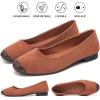 imagehash bubbie Womens Flats Shoes Ballet Flats Womens Round Toe Memory Foam Comfortable Dress Shoes Faux Suede Slip on Loafers for WomenBrown