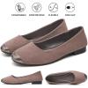 imagehash bubbie Womens Flats Shoes Ballet Flats Womens Round Toe Memory Foam Comfortable Dress Shoes Faux Suede Slip on Loafers for WomenCoffee Grey