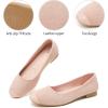 imagehash bubbie Womens Flats Shoes Ballet Flats Womens Round Toe Memory Foam Comfortable Dress Shoes Faux Suede Slip on Loafers for WomenNude Pink