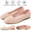 imagehash bubbie Womens Flats Shoes Ballet Flats Womens Round Toe Memory Foam Comfortable Dress Shoes Faux Suede Slip on Loafers for WomenNude Pink