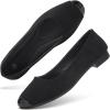 imagehash bubbie Womens Flats Shoes Ballet Flats Womens Round Toe Memory Foam Comfortable Dress Shoes Faux Suede Slip on Loafers for WomenBlack