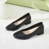 imagehash bubbie Womens Loafers Slip on Shoes Chunky Low Block Heels Closed Toe Pumps Shoes Office Shoes Ladies Elegant Wedding Dress ShoesBlack