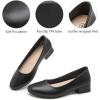 imagehash bubbie Womens Loafers Slip on Shoes Chunky Low Block Heels Closed Toe Pumps Shoes Office Shoes Ladies Elegant Wedding Dress ShoesBlack