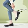 imagehash bubbie Womens Loafers Slip on Shoes Chunky Low Block Heels Closed Toe Pumps Shoes Office Shoes Ladies Elegant Wedding Dress ShoesBlack