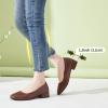 imagehash bubbie Womens Loafers Slip on Shoes Chunky Low Block Heels Closed Toe Pumps Shoes Office Shoes Ladies Elegant Wedding Dress ShoesBrown