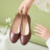 imagehash bubbie Womens Loafers Slip on Shoes Chunky Low Block Heels Closed Toe Pumps Shoes Office Shoes Ladies Elegant Wedding Dress ShoesBrown