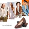 imagehash bubbie Womens Loafers Slip on Shoes Chunky Low Block Heels Closed Toe Pumps Shoes Office Shoes Ladies Elegant Wedding Dress ShoesBrown
