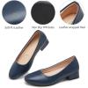 imagehash bubbie Womens Loafers Slip on Shoes Chunky Low Block Heels Closed Toe Pumps Shoes Office Shoes Ladies Elegant Wedding Dress ShoesNavy