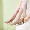 imagehash bubbie Womens Loafers Slip on Shoes Chunky Low Block Heels Closed Toe Pumps Shoes Office Shoes Ladies Elegant Wedding Dress ShoesNude