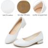 imagehash bubbie Womens Loafers Slip on Shoes Chunky Low Block Heels Closed Toe Pumps Shoes Office Shoes Ladies Elegant Wedding Dress ShoesWhite
