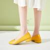 imagehash bubbie Womens Loafers Slip on Shoes Chunky Low Block Heels Closed Toe Pumps Shoes Office Shoes Ladies Elegant Wedding Dress ShoesYellow