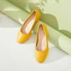 imagehash bubbie Womens Loafers Slip on Shoes Chunky Low Block Heels Closed Toe Pumps Shoes Office Shoes Ladies Elegant Wedding Dress ShoesYellow