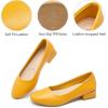 imagehash bubbie Womens Loafers Slip on Shoes Chunky Low Block Heels Closed Toe Pumps Shoes Office Shoes Ladies Elegant Wedding Dress ShoesYellow
